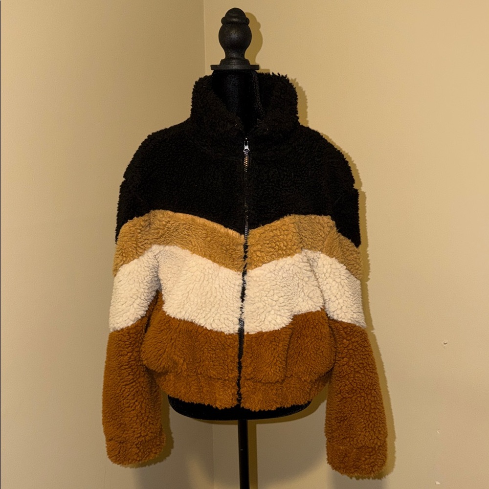 PACSUN LA HEARTS Colorblock Teddy Jacket